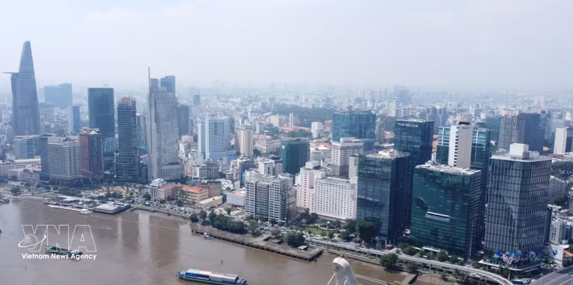 位于胡志明市越南国际金融中心涵盖西贡坊、滨城坊及安庆坊守添都市区。图自越通社