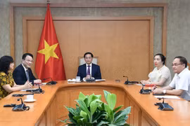 越南政府副总理兼外交部长裴青山与欧盟委员会副主席卡娅·卡拉斯通电话。图自越通社
