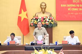 国会主席陈青敏发言。图自越通社