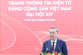 苏林总书记发言。图自越通社