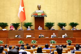 越南第十五届国会第十次会议现场。图自越通社