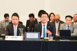 越南工贸部部长阮鸿延出席CPTPP协定第九次理事会会议。图自越通社
