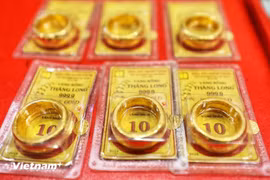 DOJI集团的金戒指报价为每两1.506亿越盾-1.536亿越盾。图自越通社