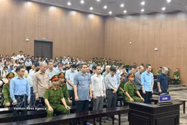 被告们聆听法庭宣判。图自越通社