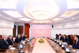 会谈现场。图自越通社