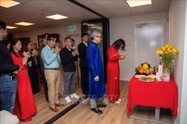 越南驻以色列大使李德忠进香，缅怀历代雄王为建国卫国事业立下的功劳。图自越通社