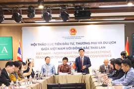 越南与泰国东北地区毛体投资与旅游促进会议场景。图自越通社
