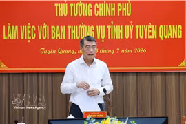 政府总理黎明兴发表讲话。图自越通社