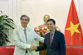 越南外交部副部长会见了欧盟驻东盟大使席姆。图自越通社