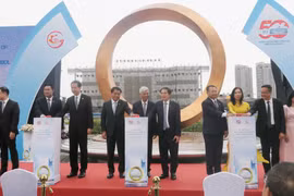 国际友谊标志落成仪式。图自越通社