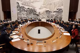 越南代表团与浙江省改革和发展委员会举行工作会议。图自越通社