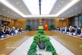 会见现场。图自越通社