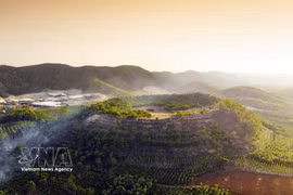 得农UNESCO世界地质公园里的火山。图自越通社