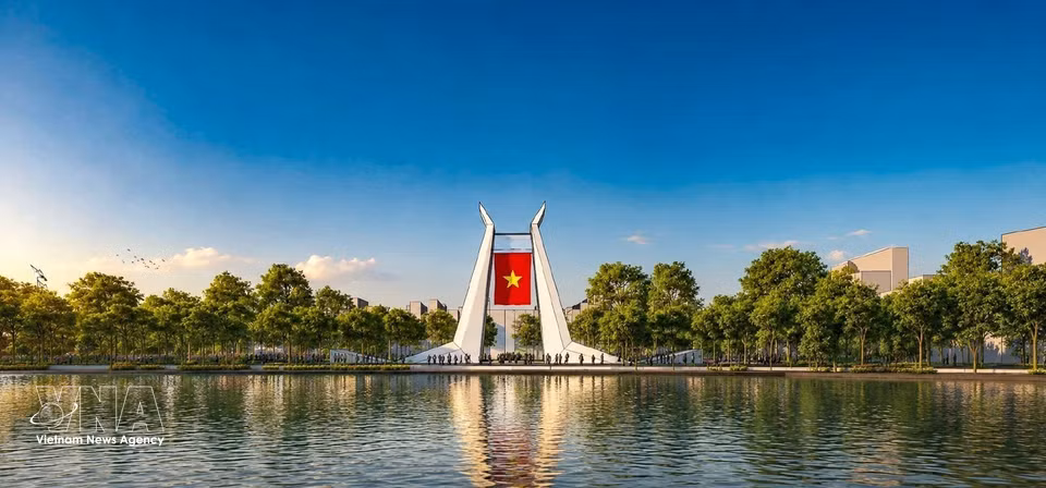 东京义塾广场—和平广场规划方案。图自越通社