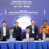 新加坡半导体产业协会、越南半导体产业人才发展联盟（SEVINA）与FPT Polytechnic大专学校签署合作协议。图自越通社