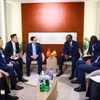 政府总理范明政会见塞内加尔总理 奥斯曼·松科。图自越通社