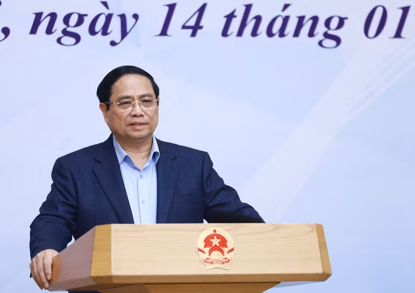 越南政府总理、国家国际融入指导委员会主任范明政发表讲话 图自越通社