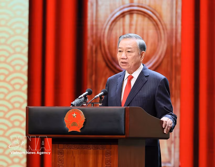 越共中央总书记、国家主席苏林发表越南社会主义共和国国庆81周年纪念讲话。图自越通社