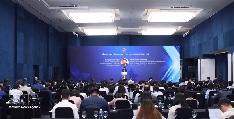 外交部党委常务副书记、外交部副部长阮孟强发表讲话 图自越通社