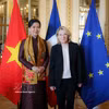 苏林夫人吴芳璃与法国文化部长卡特琳娜·佩加尔举行会晤 图自越通社