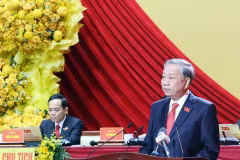 越共中央总书记苏林出席大会并发表指导性讲话。图自越通社