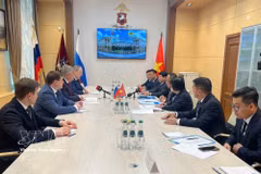 会谈现场。图自越通社
