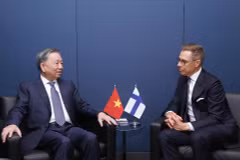 2024 年 9 月，越共中央总书记苏林会见芬兰共和国总统亚历山大·斯图布。图自越通社
