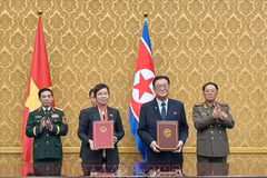 越南通讯社与朝鲜中央通讯社签署合作协议。图自越通社