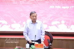 越共中央总书记、国家主席苏林发表讲话。图自越通社