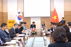 越南驻韩国商务处同韩国微型企业联合会联合举行合作协议签署仪式。图自越通社
