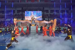 首届胡志明市国际传统武术比赛开幕式。图自越通社