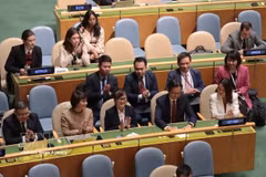 纽约时间2025年10月14日，作为2023-2025年任期联合国人权理事会成员的越南再次获得联合国大会的高度信任，以180票的亚太地区最高票数，成功当选2026-2028年任期联合国人权理事会成员。图自越通社