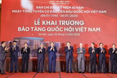 越南国会主席陈青敏出席越南国会博物馆开馆仪式。图自越通社