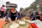木江界高山区热闹举行传统打糍粑比赛