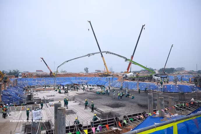 嘉平国际机场项目施工现场。图自越通社