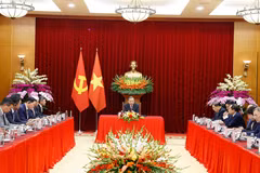 越共中央总书记苏林会见多家大型国际集团和企业负责人