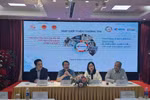 “国际商品供应链对接 - Vietnam International Sourcing 2025”系列活动新闻发布会场景。图自越通社