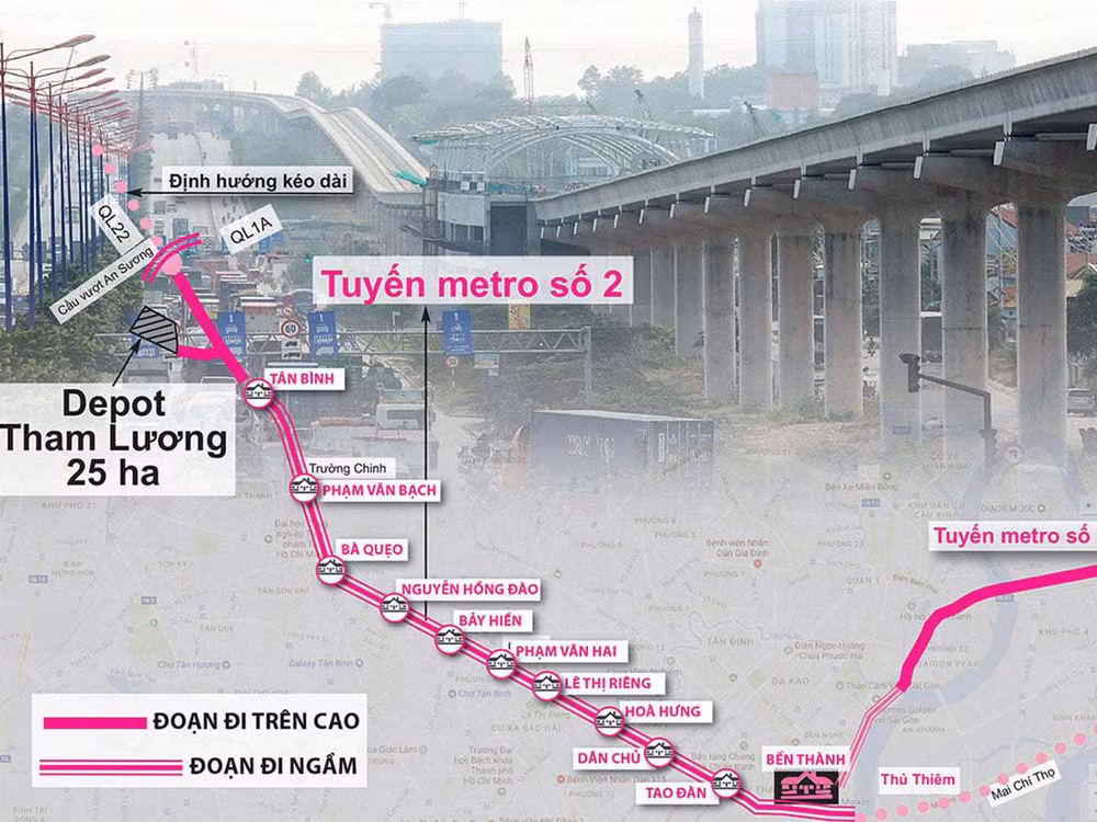 胡志明市地铁2号线项目完工时间推迟至2030年 ảnh 1