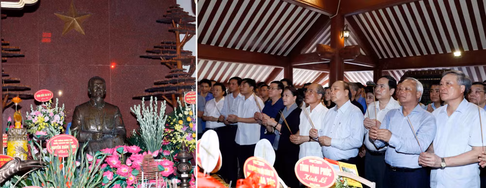 阮春福、阮氏金银等党和国家领导人给胡志明主席祠堂上香献花 ảnh 1 阮春福、阮氏金银等党和国家领导人给胡志明主席祠堂上香献花 ảnh 1