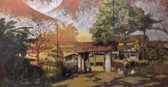 “磨漆画中的各地乡村”画亮相河内 ảnh 1 “磨漆画中的各地乡村”画亮相河内 ảnh 1