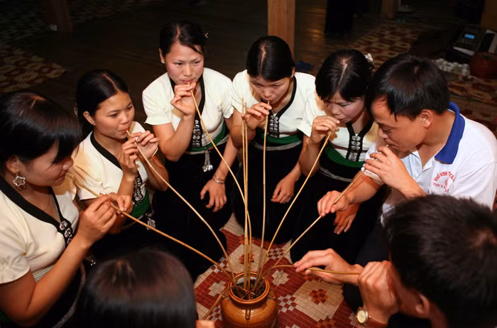 戈豪族生活中的喝竹竿酒仪式 ảnh 1 戈豪族生活中的喝竹竿酒仪式 ảnh 1