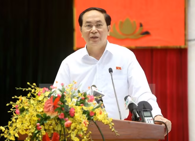 越南国家主席陈大光接触胡志明市选民 ảnh 1 越南国家主席陈大光接触胡志明市选民 ảnh 1