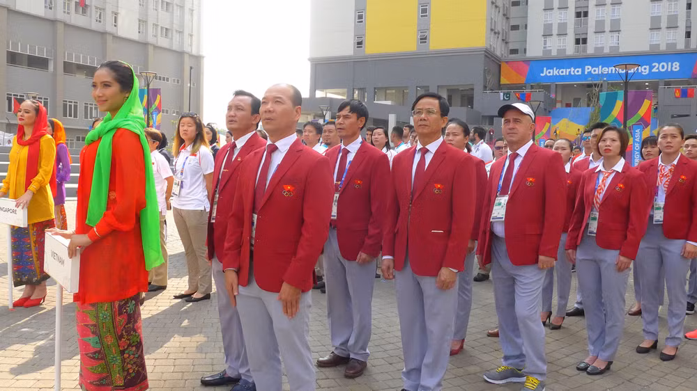 ASIAD 2018:越南体育代表团旗帜升旗仪式 ảnh 1 ASIAD 2018:越南体育代表团旗帜升旗仪式 ảnh 1