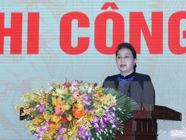 国会主席阮氏金银出席“祖国记功”证书授证仪式 ảnh 1