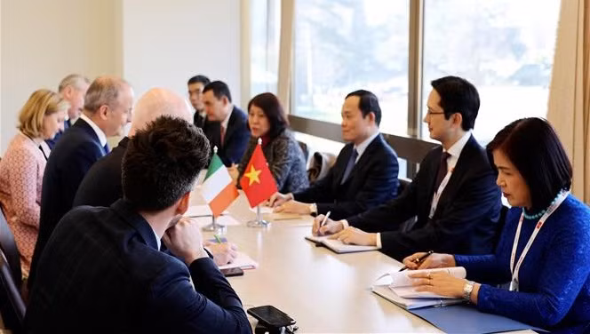  越南政府副总理陈流光会见联合国秘书长和各国领导 ảnh 1