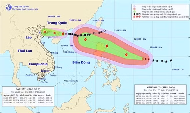 超强台风“山竹”17日将直接影响越南北部沿海各省 ảnh 1