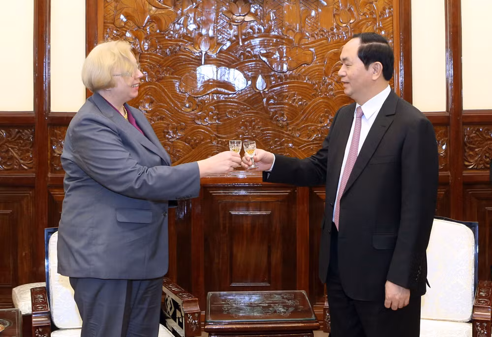 越南国家主席陈大光会见前来递交国书的各国新任驻越大使 ảnh 6 越南国家主席陈大光会见前来递交国书的各国新任驻越大使 ảnh 6