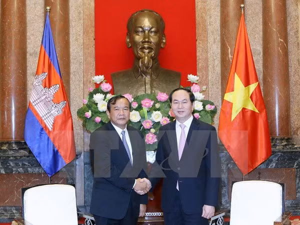 国家主席陈大光会见柬埔寨国务兼外交国际合作部大臣布拉索昆 ảnh 1 国家主席陈大光会见柬埔寨国务兼外交国际合作部大臣布拉索昆 ảnh 1