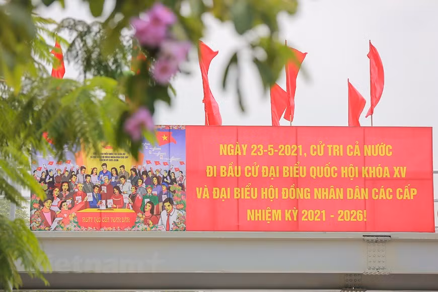 组图：河内市各地张灯结彩营造换届选举浓厚氛围 ảnh 10