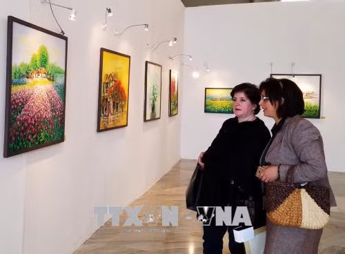 越南画家阮明山当代绘画作品展在阿尔及利亚举行 ảnh 2